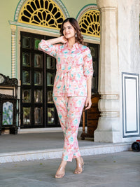 Pink Jam Cotton Floral Print Co-Ord Set
