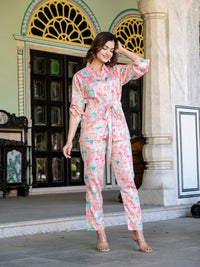 Pink Jam Cotton Floral Print Co-Ord Set
