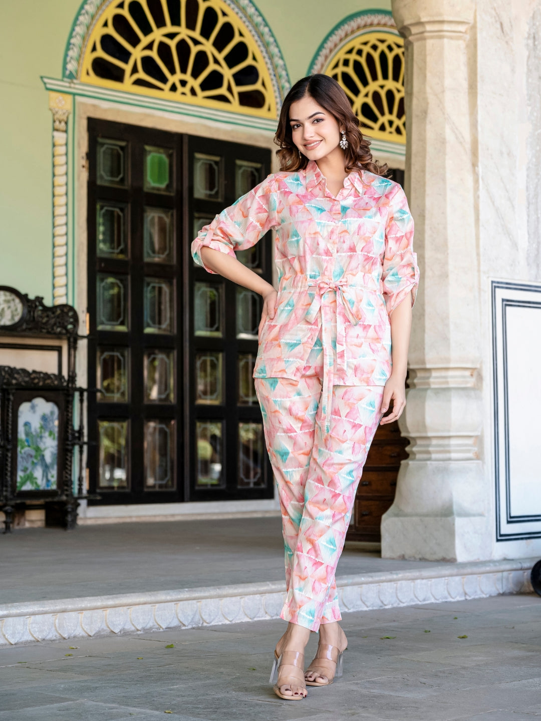 Pink Jam Cotton Floral Print Co-Ord Set