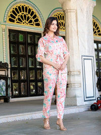 Pink Jam Cotton Floral Print Co-Ord Set