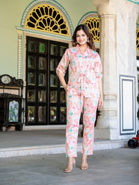 Pink Jam Cotton Floral Print Co-Ord Set