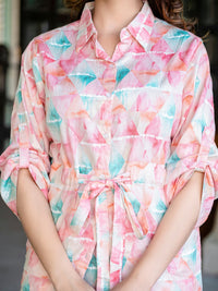 Pink Jam Cotton Floral Print Co-Ord Set