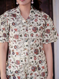 Brown Floral Print Co-Ord Set