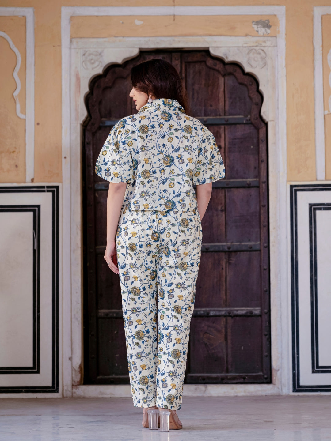 Blue Floral Print Co-Ord Set