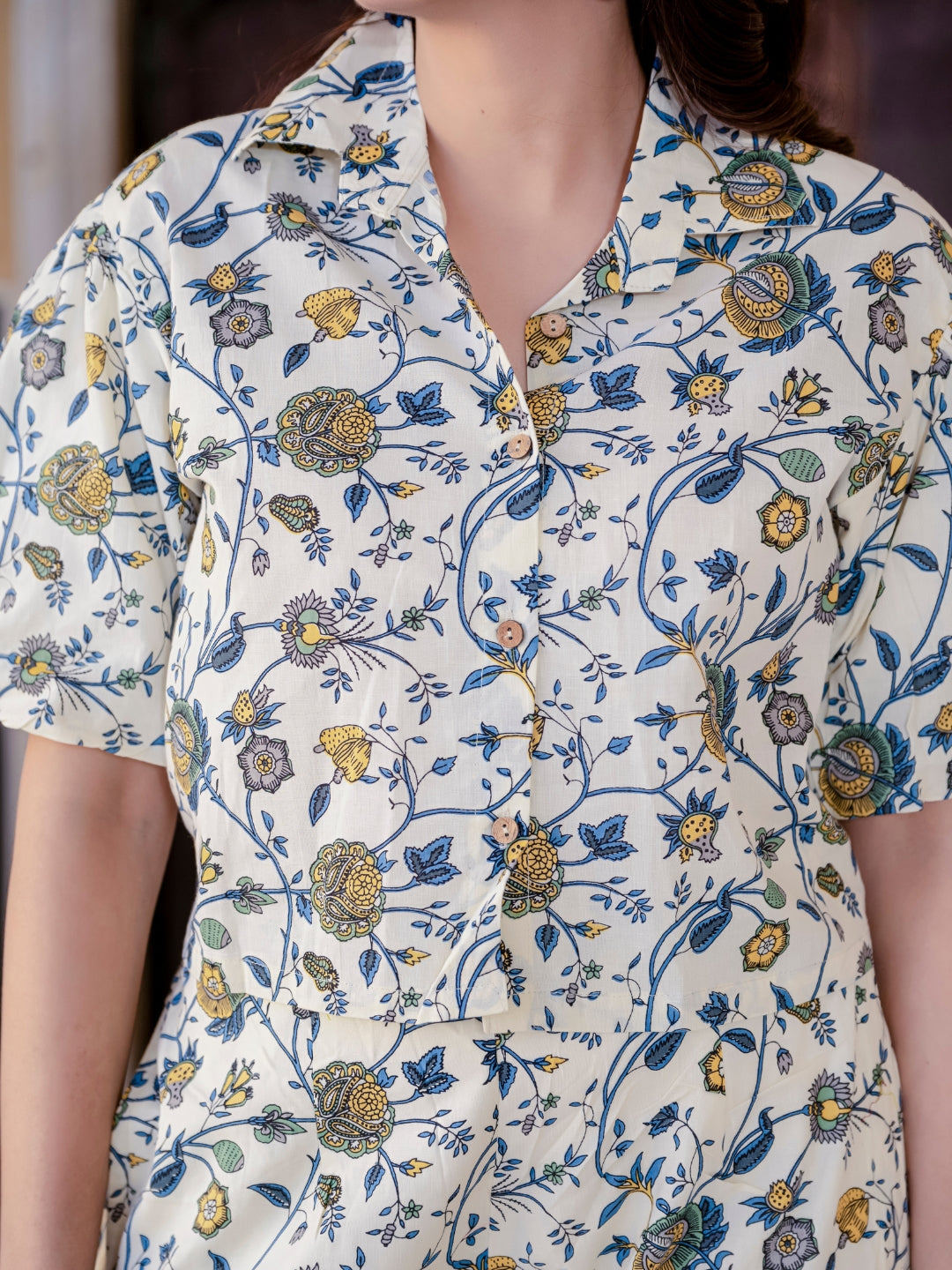 Blue Floral Print Co-Ord Set