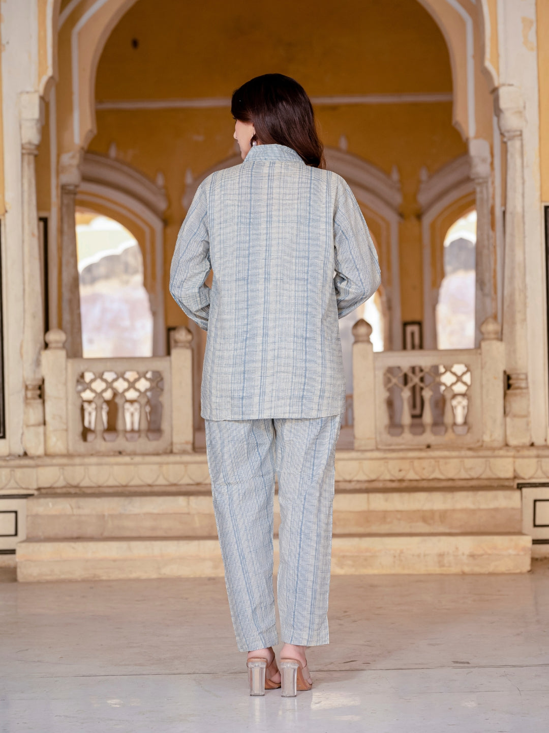 Blue Cotton 3 Piece Co-Ord Set