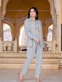 Blue Cotton 3 Piece Co-Ord Set