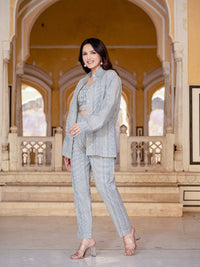 Blue Cotton 3 Piece Co-Ord Set