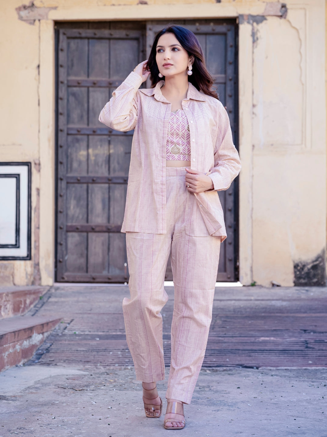 Pink Cotton 3 Piece Co-Ord Set