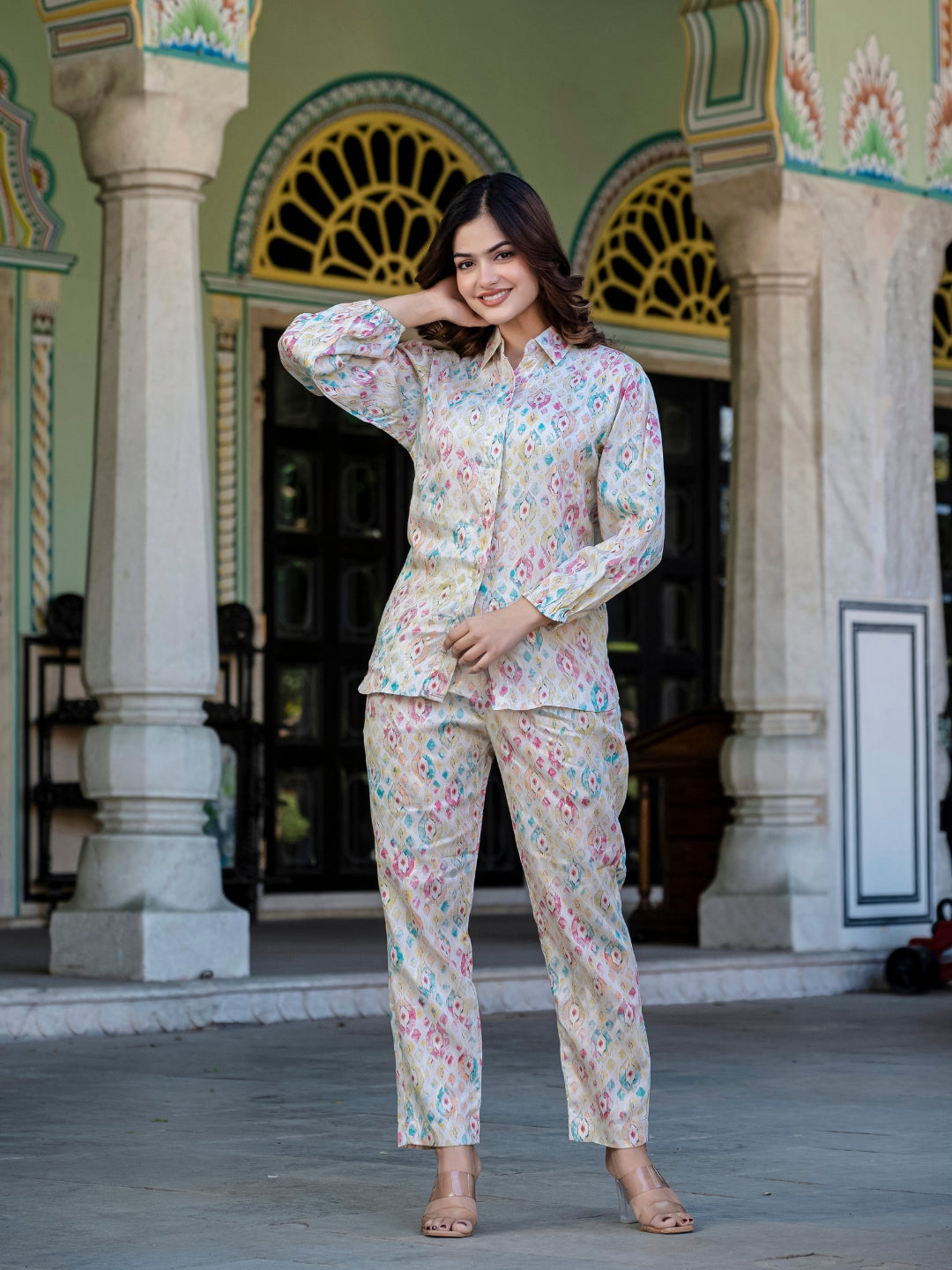 Ikkat Jam Cotton Co-Ord Set