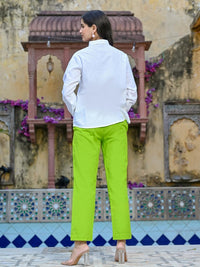 Textured Green And White 2 Pockets Co-Ord Set