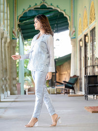 Powder Blue Summer Silk Co-Ord Set