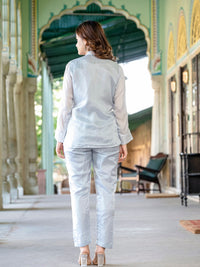 Powder Blue Summer Silk Co-Ord Set