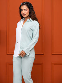 Italian Crepe Mint White Co-Ord Set