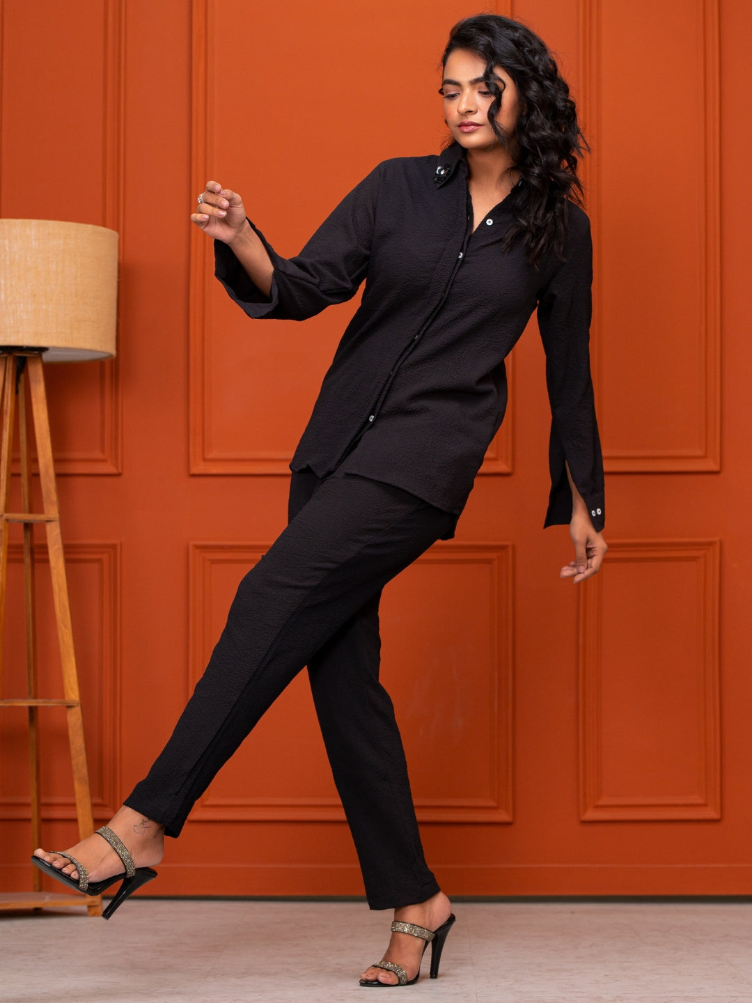 Italian Crepe Black Co-Ord Set