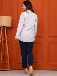 Italian Crepe Blue Grey Co-Ord Set