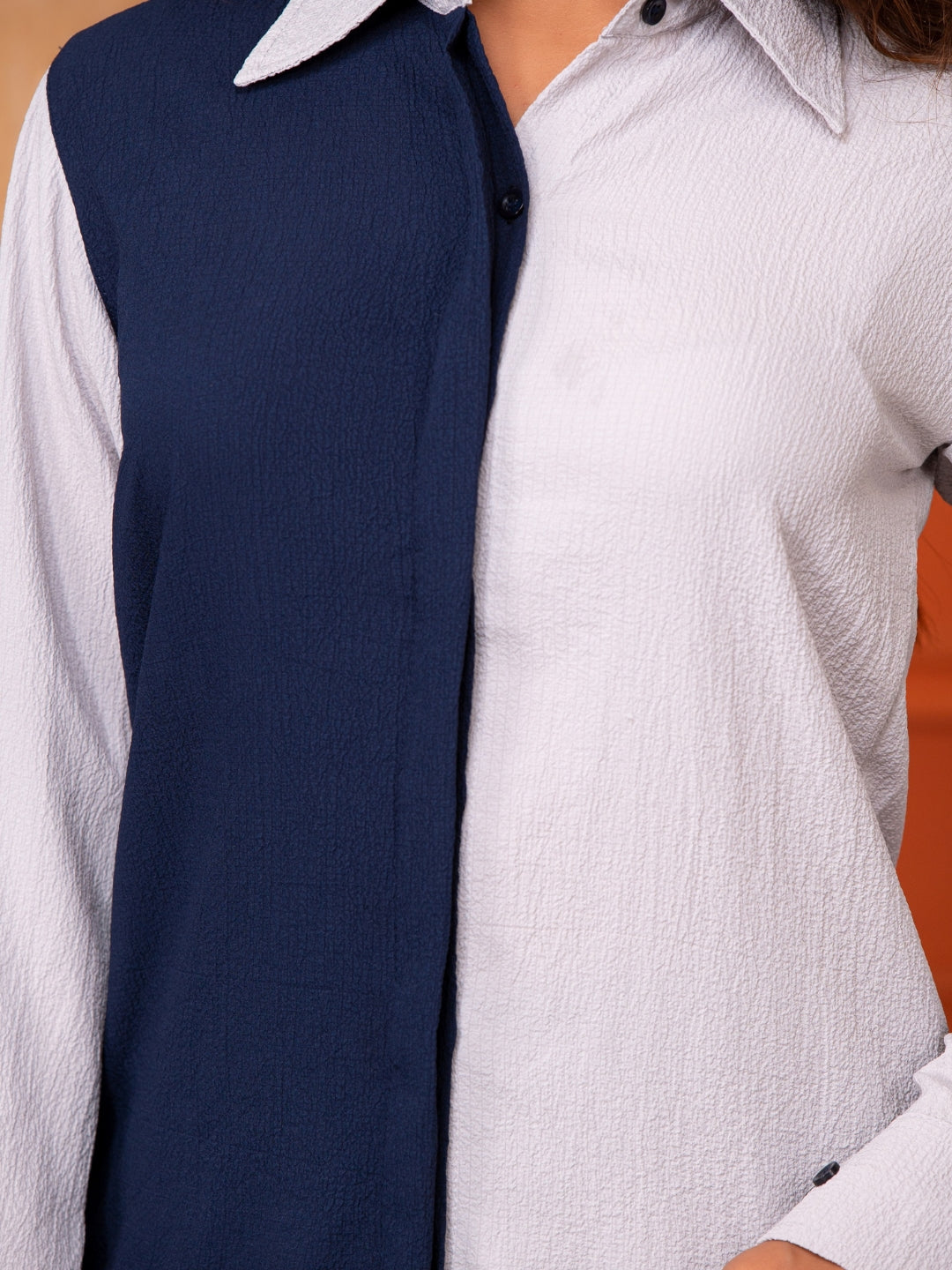 Italian Crepe Blue Grey Co-Ord Set