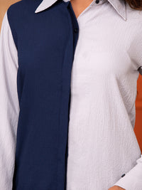 Italian Crepe Blue Grey Co-Ord Set