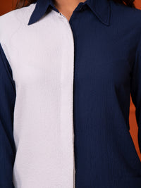 Italian Crepe Grey Blue Co-Ord Set