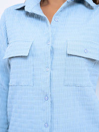 Pop Jacquard Blue 2 Pockets Co-Ord Set