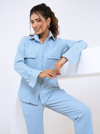 Pop Jacquard Blue 2 Pockets Co-Ord Set