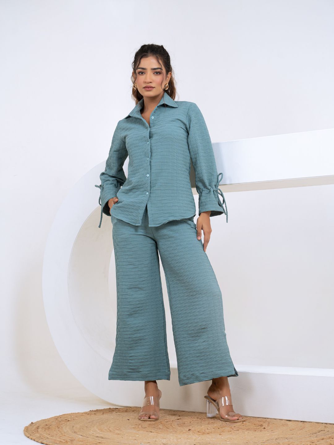 Pop Jacquard Turquoise Co-Ord Set