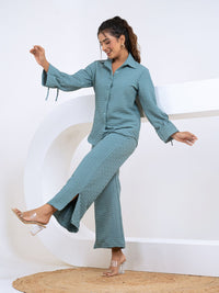 Pop Jacquard Turquoise Co-Ord Set