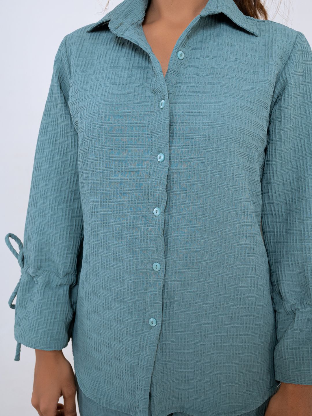 Pop Jacquard Turquoise Co-Ord Set