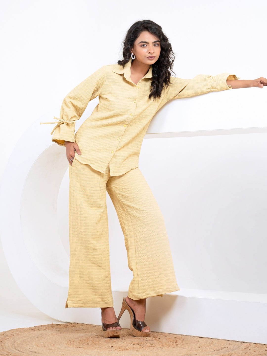 Pop Jacquard Yellow Co-Ord Set