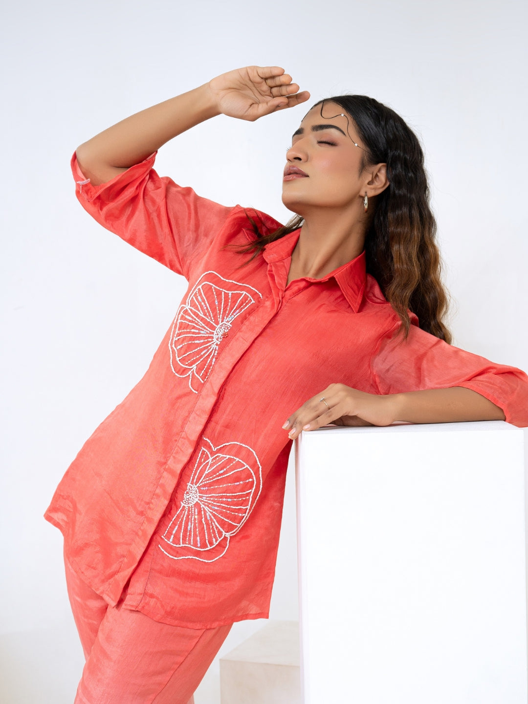 Ombre Summer Silk Peach Co-Ord Set