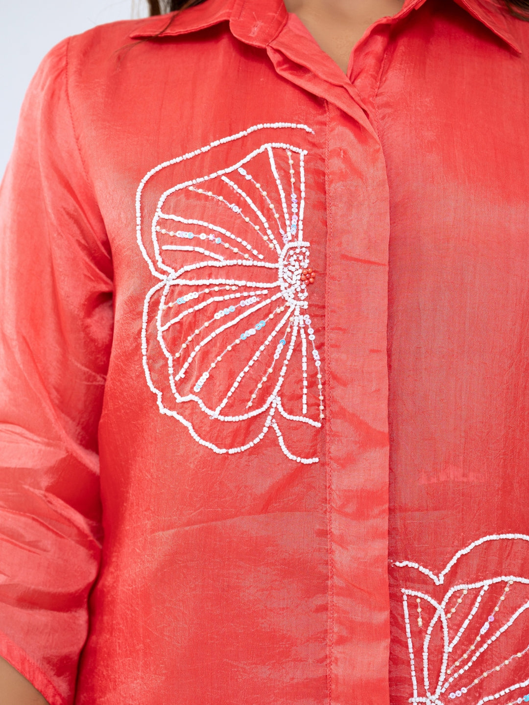 Ombre Summer Silk Peach Co-Ord Set