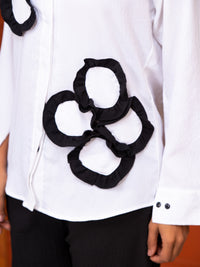 Italian Crepe White With Frills Co-Ord Set