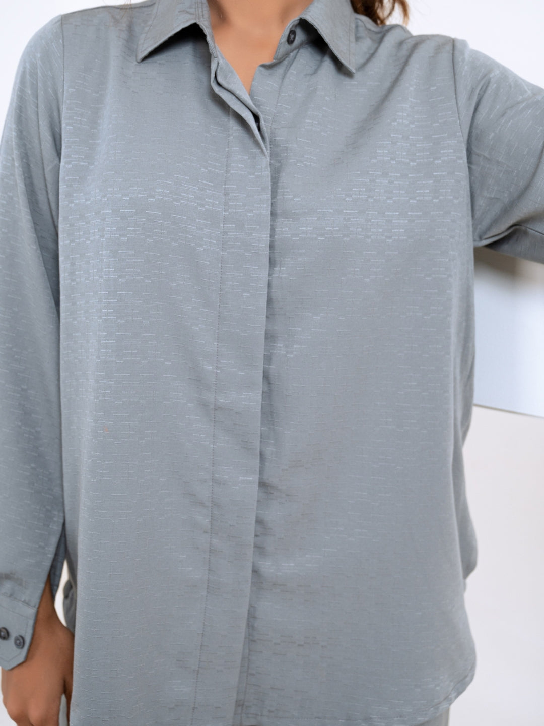 Silk Jacquard Grey Co-Ord Set