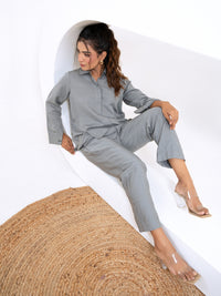 Silk Jacquard Grey Co-Ord Set