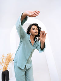 Silk Jacquard Green Co-Ord Set