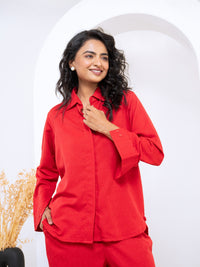 Silk Jacquard Red Co-Ord Set