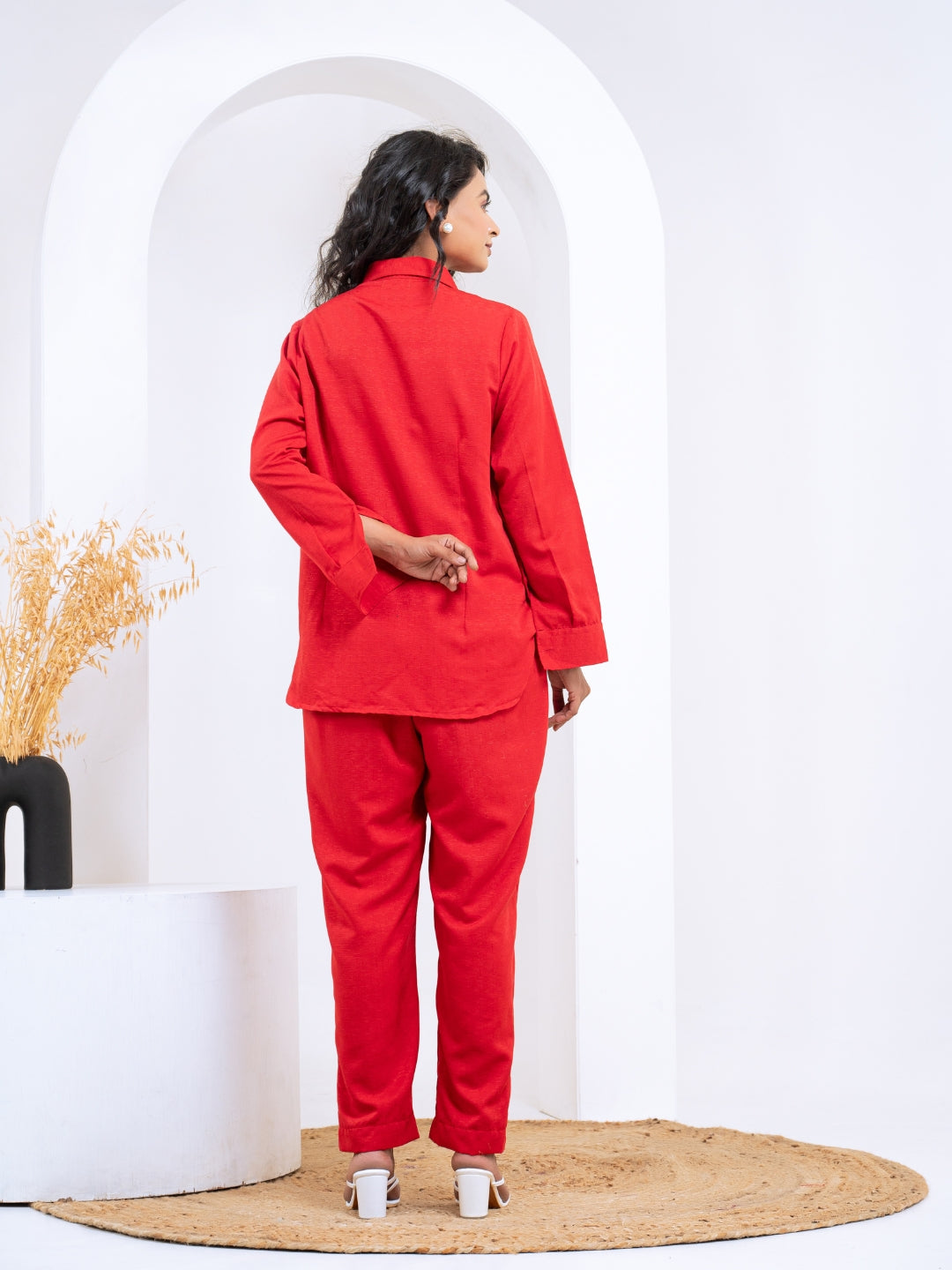 Silk Jacquard Red Co-Ord Set