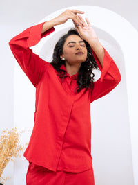 Silk Jacquard Red Co-Ord Set
