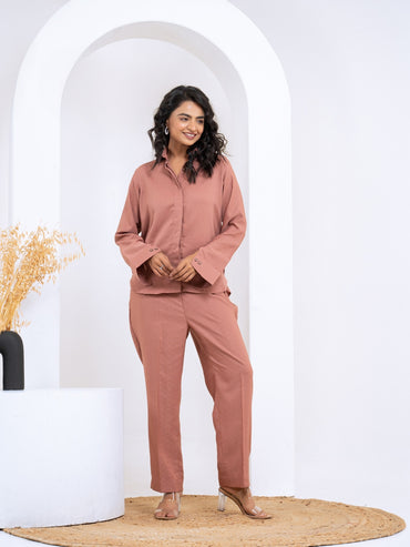 Silk Jacquard Rust Co-Ord Set