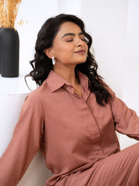 Silk Jacquard Rust Co-Ord Set