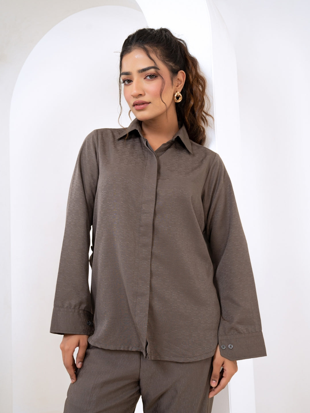 Silk Jacquard Coke Co-Ord Set
