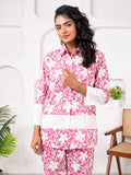 Cotton Printed Pink With Shiffli Detailing Co-Ord Set