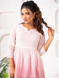 Cotton Shiffli Ombre Mauve Co-ord Set