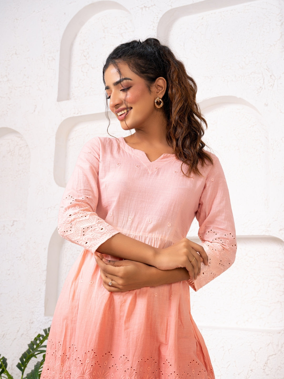 Cotton Shiffli Ombre Carrot Co-ord Set