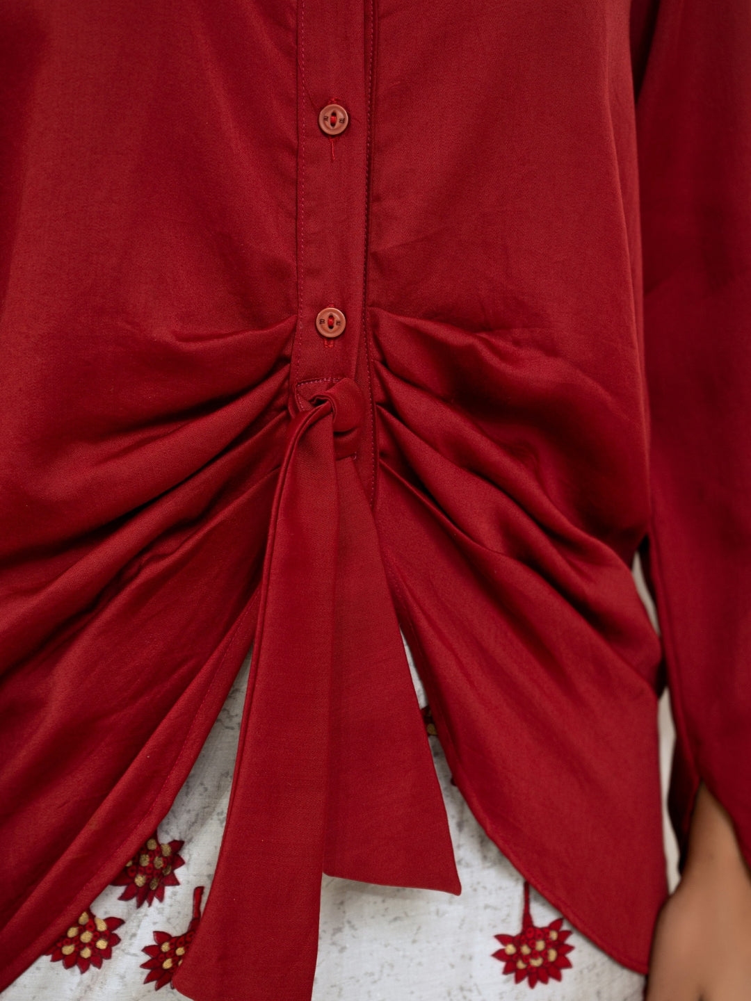 Modal Silk Red Shirt