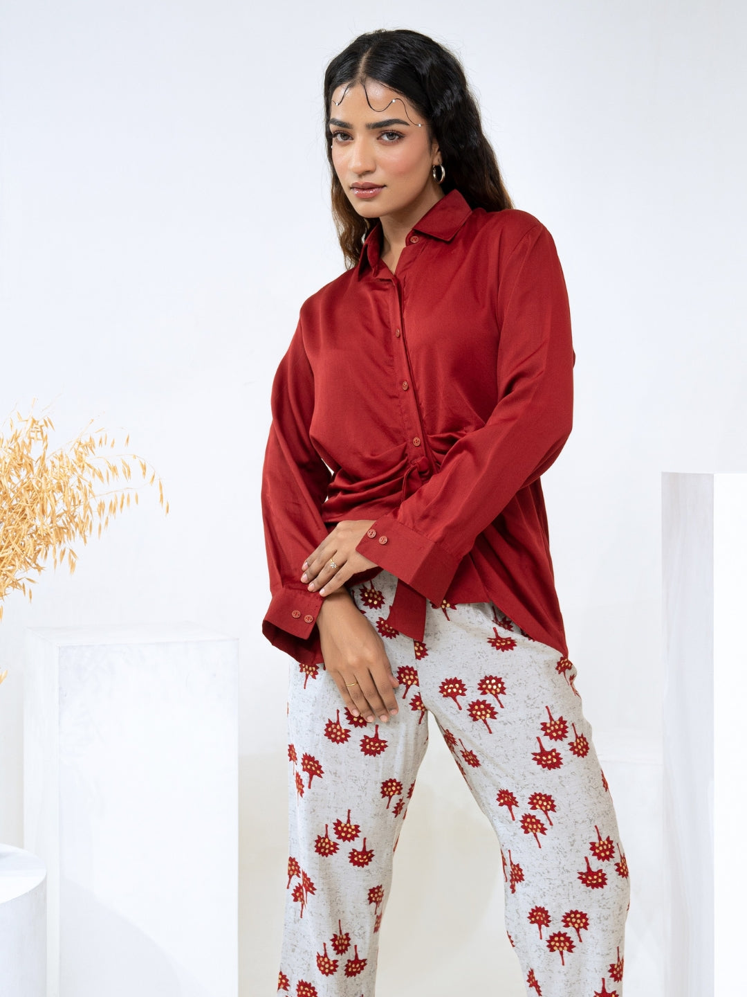 Modal Silk Red Shirt