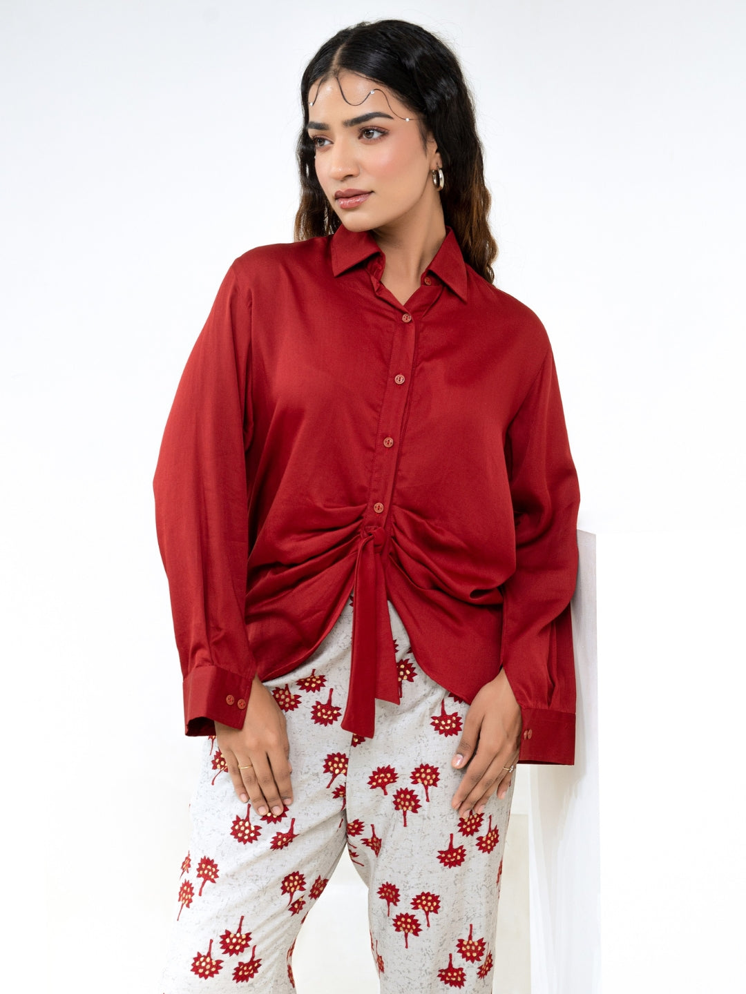 Modal Silk Red Shirt