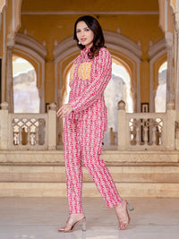Pure Cotton Printed Pink Co-ord Set