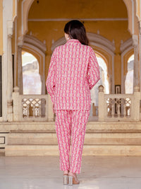 Pure Cotton Printed Pink Co-ord Set