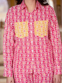 Pure Cotton Printed Pink Co-ord Set
